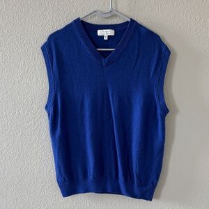 TURNBURY Blue Extra Fine Merino Wool Sweater Vest size XL